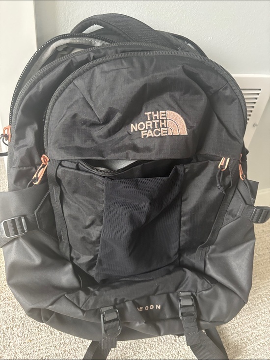 The North Face Handbags - The North Face Black Backpack with Rose-Gold Accents